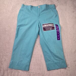 Gloria Vanderbilt Women's 14 Rhea Capri Stretch Comfort Pants Seaspray Blue